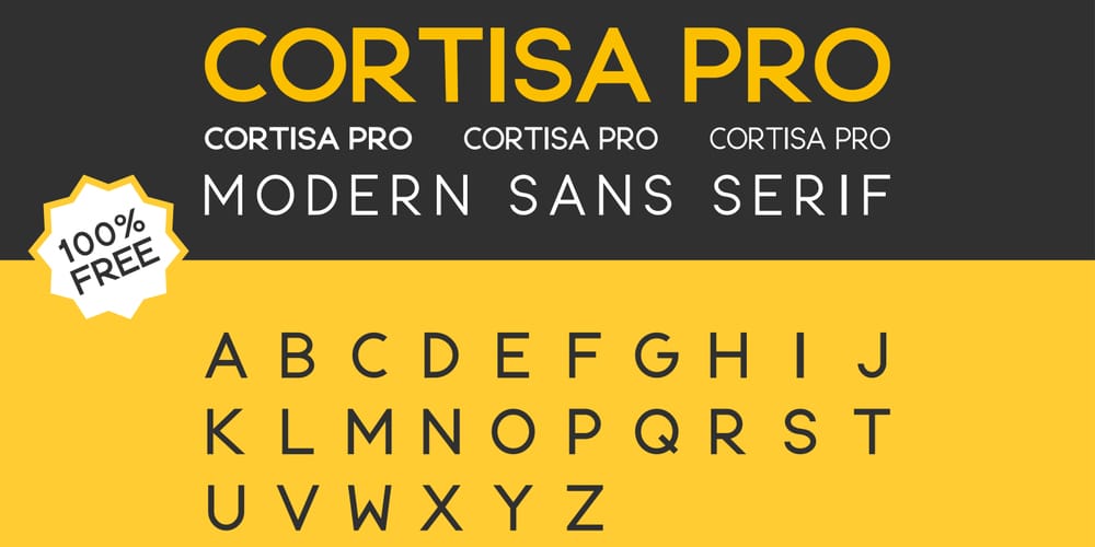 200+ Great Free Fonts for Designers 142 Cortisa Pro Sans Serif Typeface