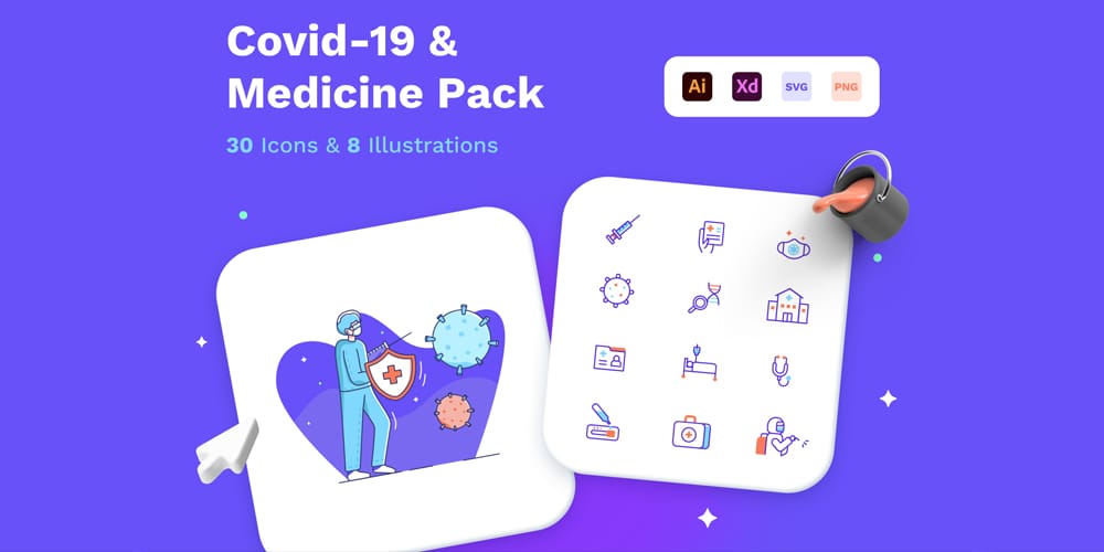 Best Free Icon Sets 2024 480 Covid and Medical Pack