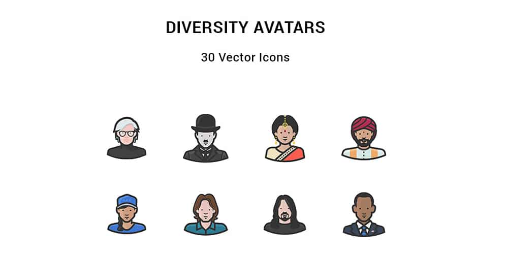 Best Free Icon Sets 2024 332 Diversity Avatar Icons