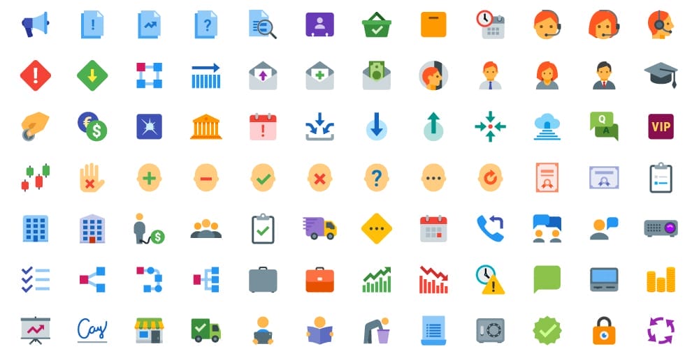 Best Free Icon Sets 2024 253 Flat Color Business Icons