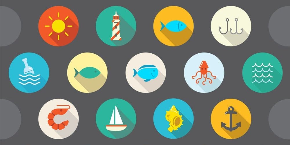 Best Free Icon Sets 2024 261 Flat-Vector-Sea-Icons