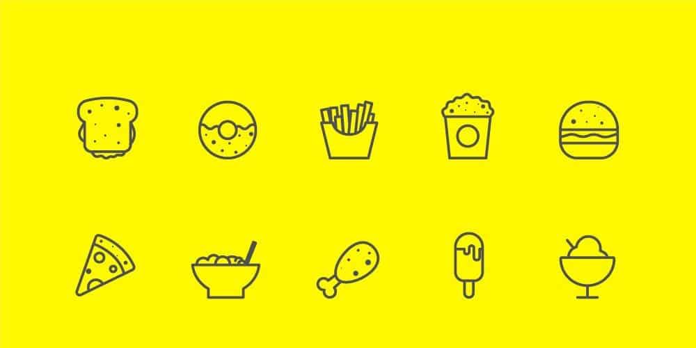 Best Free Icon Sets 2024 107 Food,-Vegetables-And-Music-Line-Icons