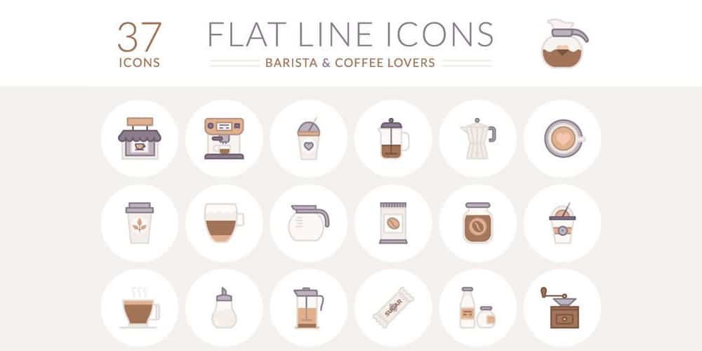 Best Free Icon Sets 2024 112 Free Barista and Coffee Lover Flat Line Icons