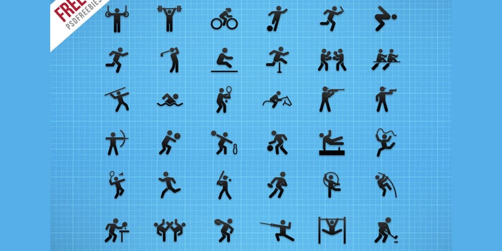 Free Flat Sports Icons PSD