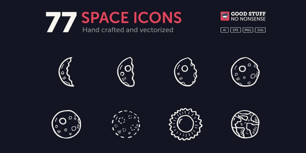 Free Hand Drawn Space Icons
