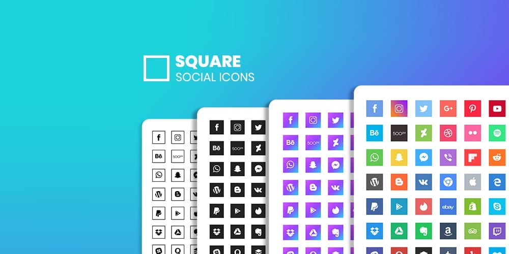 Best Free Icon Sets 2024 158 Free Square Social Icons