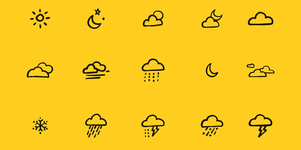 Best Free Icon Sets 2024 141 Hand Drawn Weather Icons