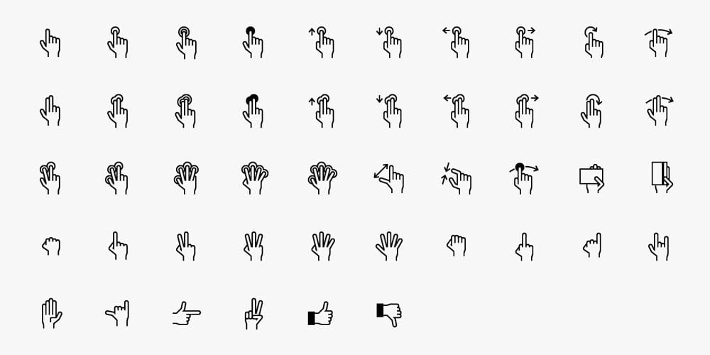Best Free Icon Sets 2024 223 Hand-Gestures-IOS-Tab-Bar-Icons