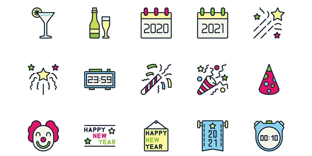 Best Free Icon Sets 2024 228 Happy-New-Year-Icons