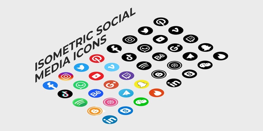 Best Free Icon Sets 2024 147 Isometric Style Social Media Icons