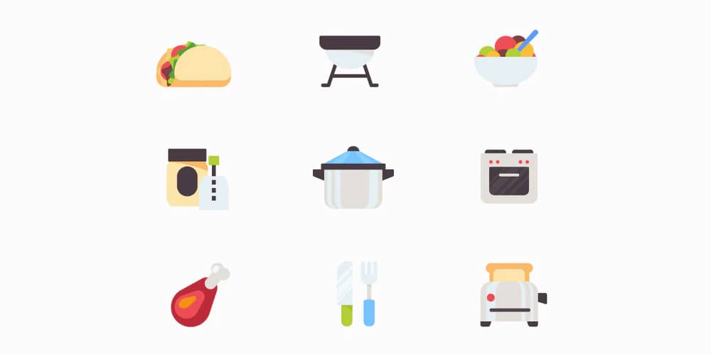 Best Free Icon Sets 2024 90 Kitchen Food Vector Icons