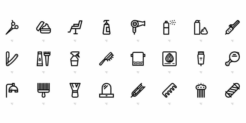 Best Free Icon Sets 2024 76 Linear-Hairdressing-Salon-Icons