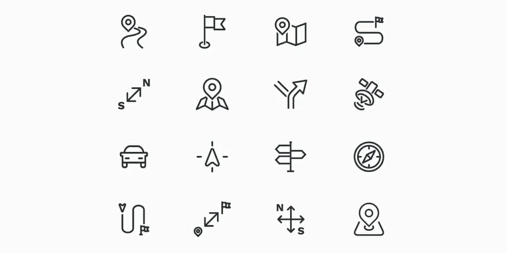 Best Free Icon Sets 2024 485 Map Line Icons