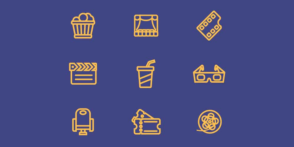 Best Free Icon Sets 2024 466 Movie-Line-Vector-Icons