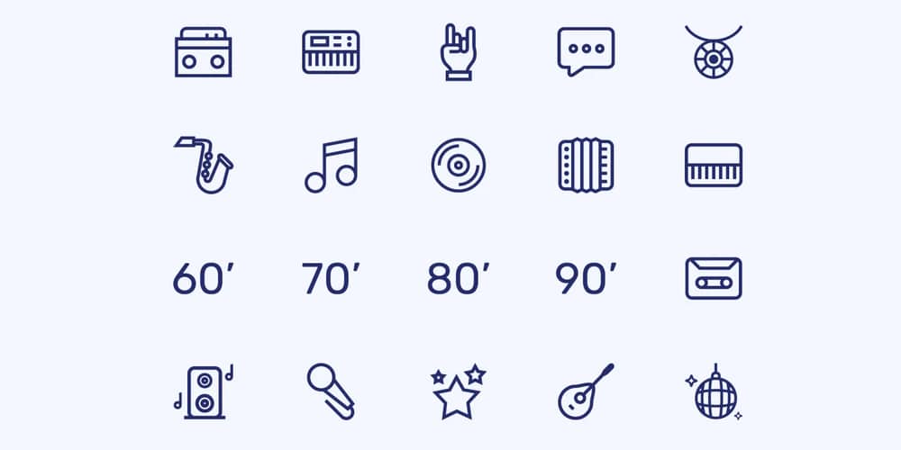 Best Free Icon Sets 2024 38 Music Line Icons