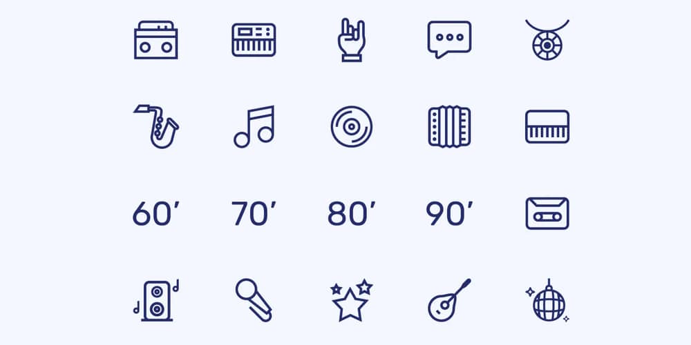 Music Line Icons