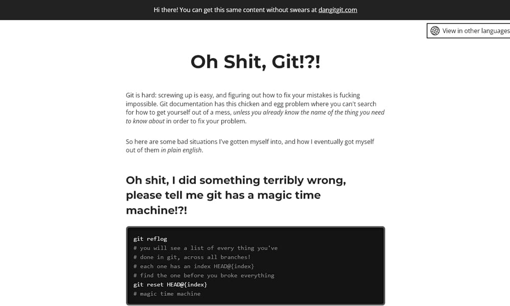A Complete Resources for Learning Git & GitHub 78 Oh Shit Git