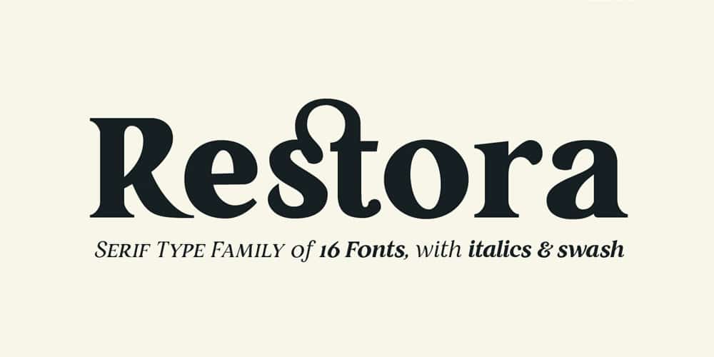 200+ Great Free Fonts for Designers 58 Restora Serif Typeface