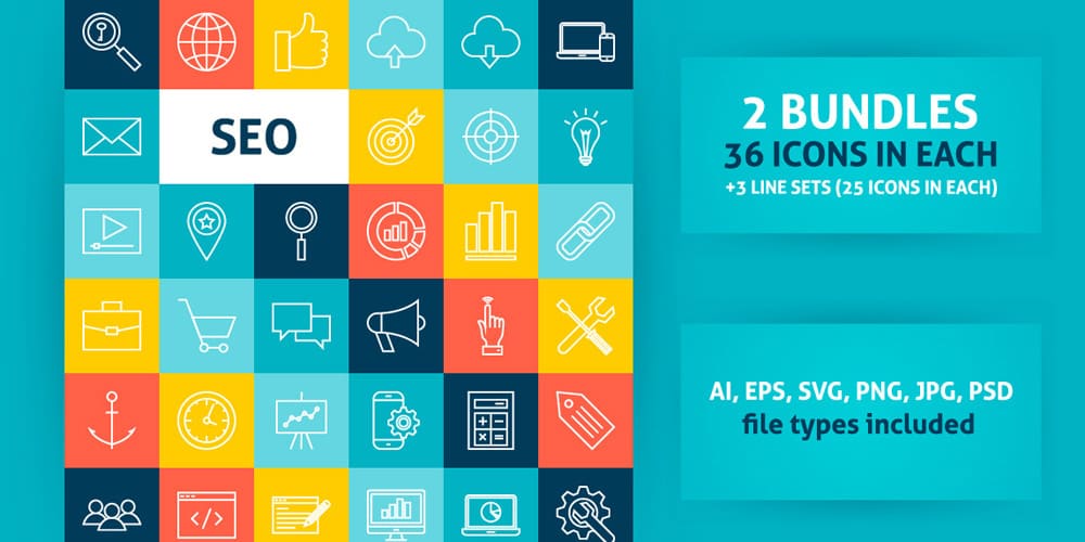 Best Free Icon Sets 2024 316 SEO-Line-Art-Icons