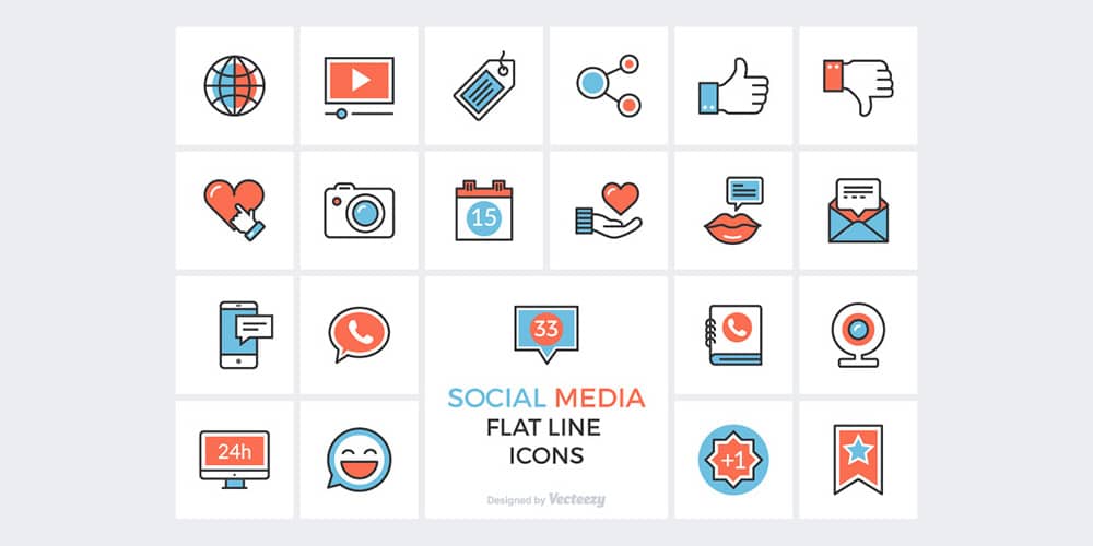 Best Free Icon Sets 2024 167 Social Media Flat Line Icons