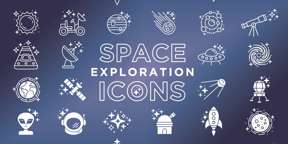 Best Free Icon Sets 2024 391 Space Exploration Icons