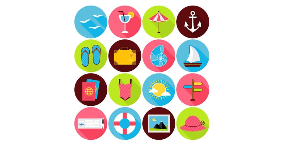 Best Free Icon Sets 2024 278 Summer-Travel-Flat-Icons