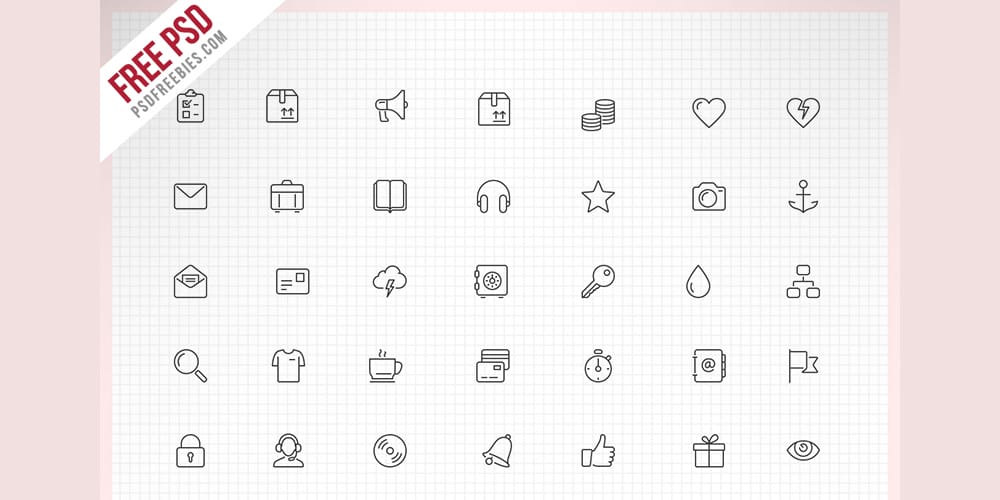 Best Free Icon Sets 2024 67 Thin Line Icons PSD