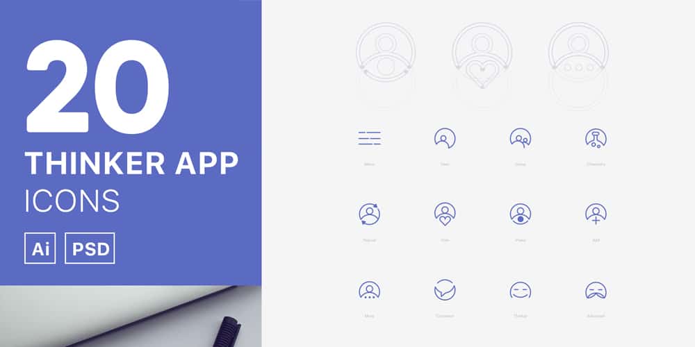 Best Free Icon Sets 2024 210 Thinker-App-Icons