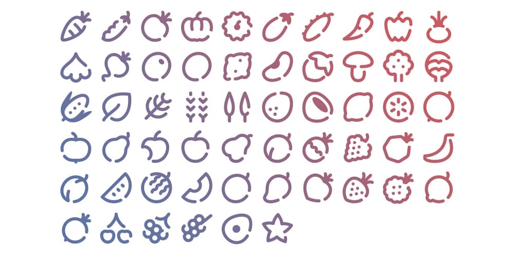 Best Free Icon Sets 2024 91 Tidee Fruits and Vegetables Icons