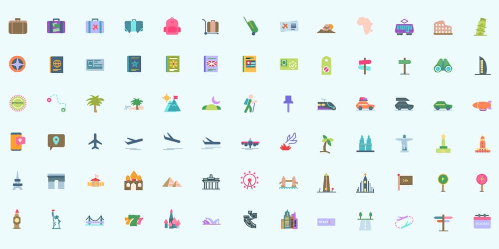Best Free Icon Sets 2024 413 Travel and Landmark Icons