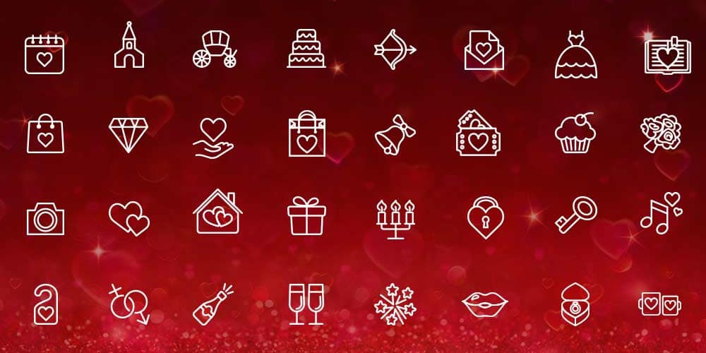 Best Free Icon Sets 2024 238 Valentine Day Line Icons PSD