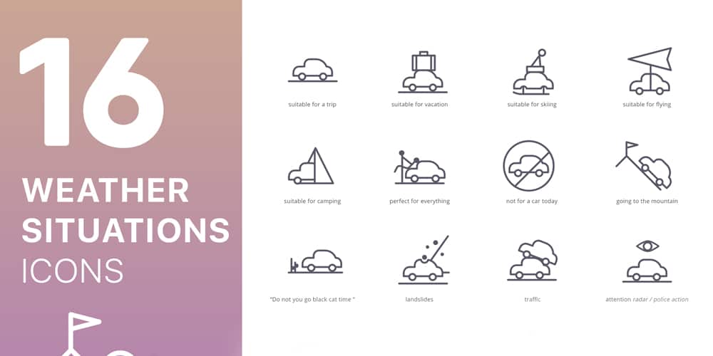 Best Free Icon Sets 2024 144 Weather-Situations-Icons