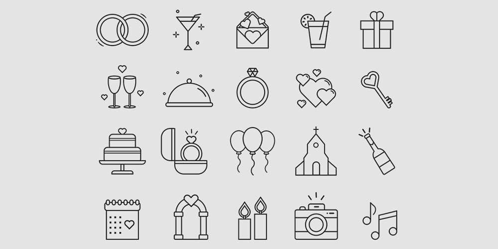 Best Free Icon Sets 2024 412 Wedding Icons