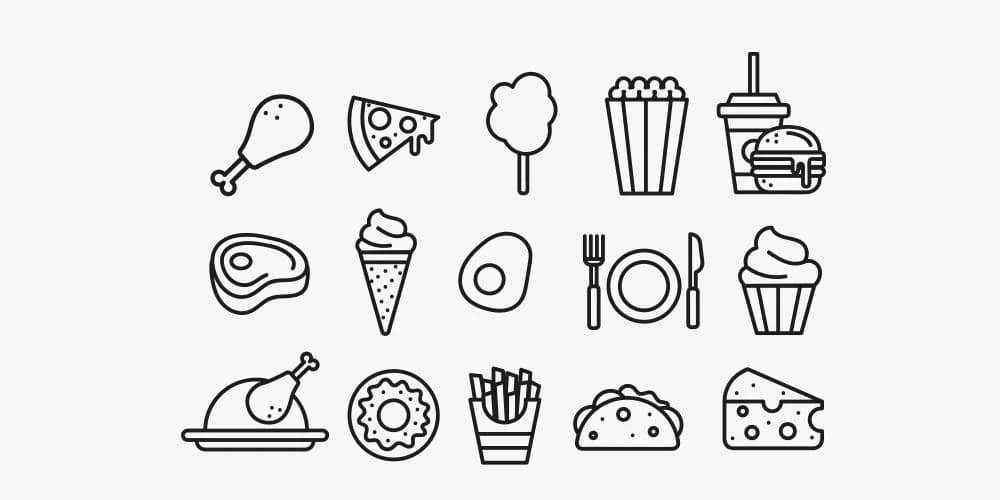 Best Free Icon Sets 2024 85 Food Icons Templates