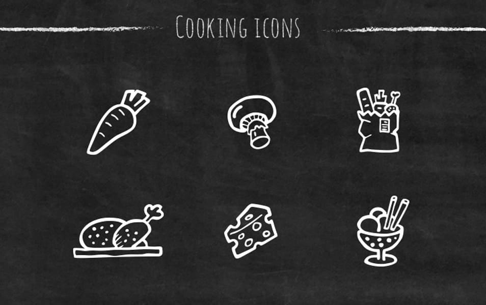 55 Handcrafted Vector Cooking Icons