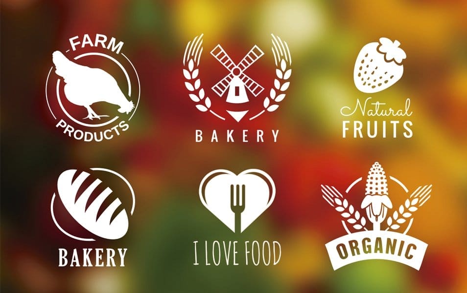 Bakery and organic badges set