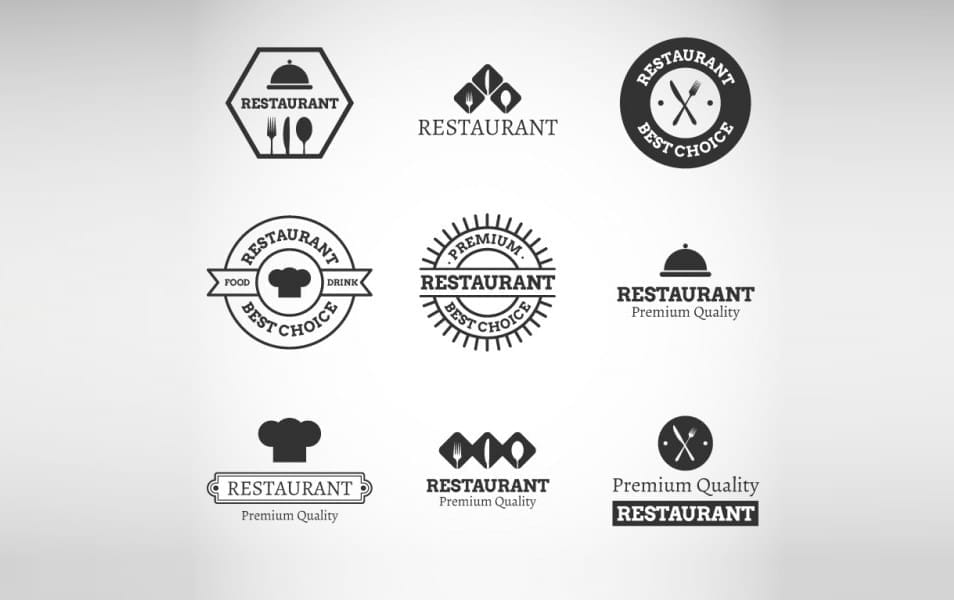 Black modern restaurant logos