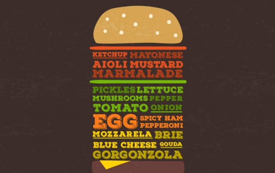 Buger poster with lettering