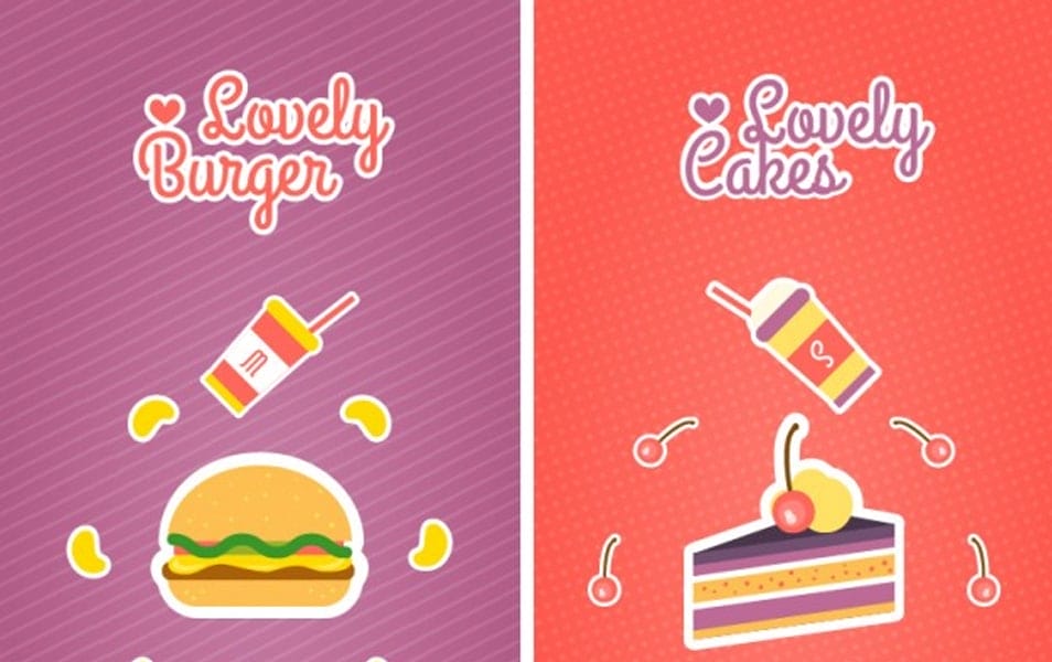 Burger and cakes banners