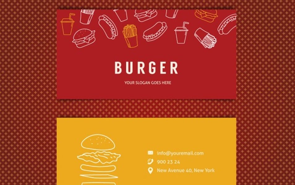 Burger restaurant business card