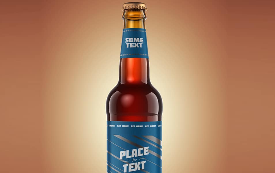 Classic Beer Bottle PSD Mockup