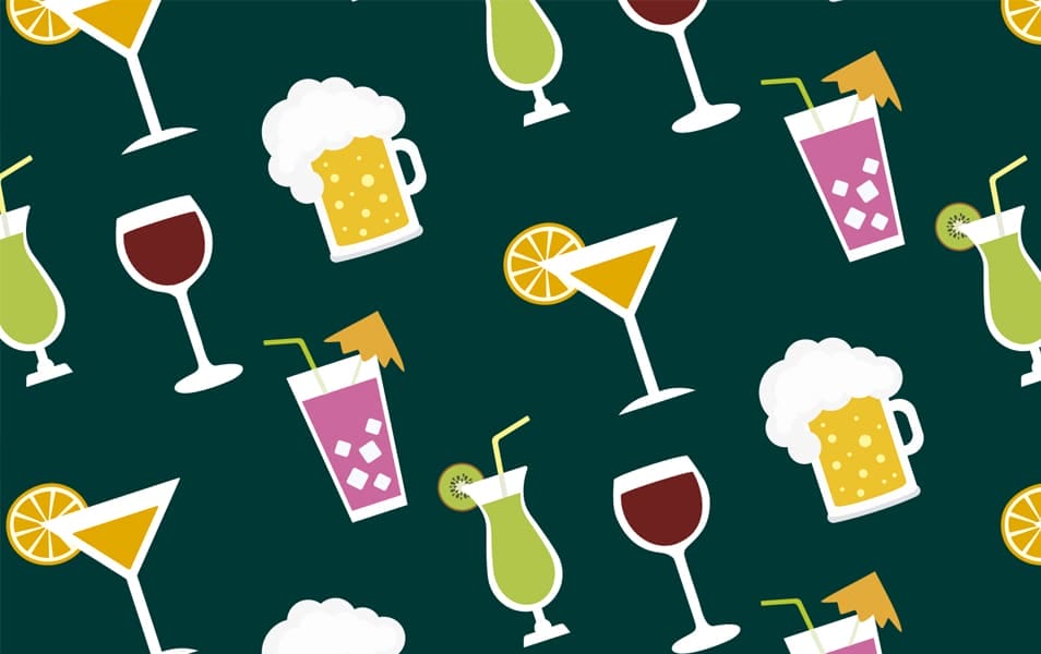 Cocktails seamless pattern