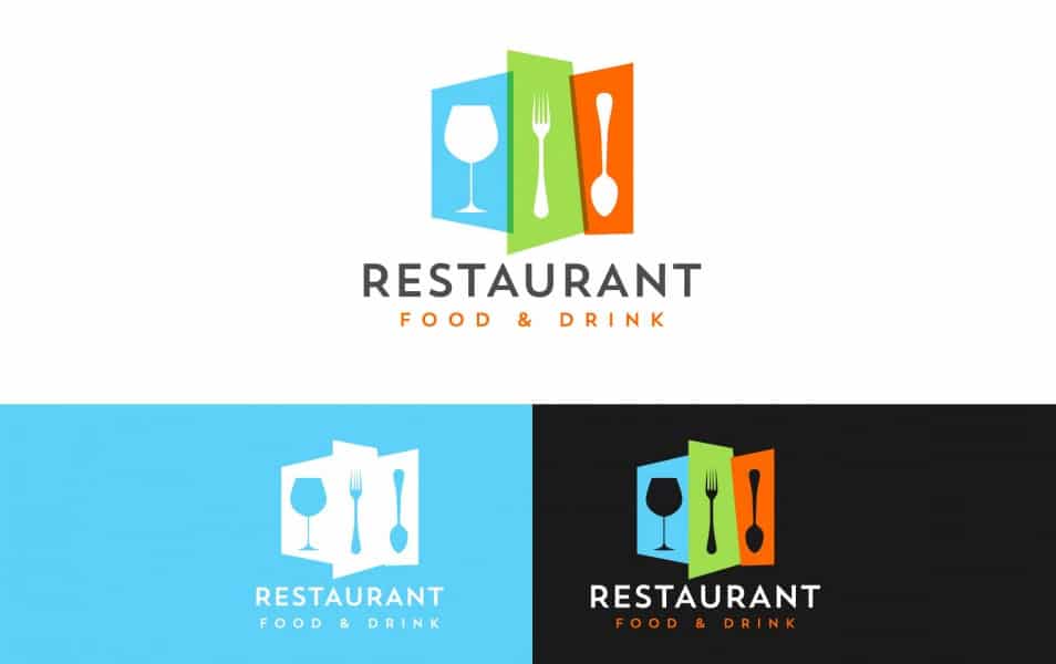 Colorful restaurant logo design