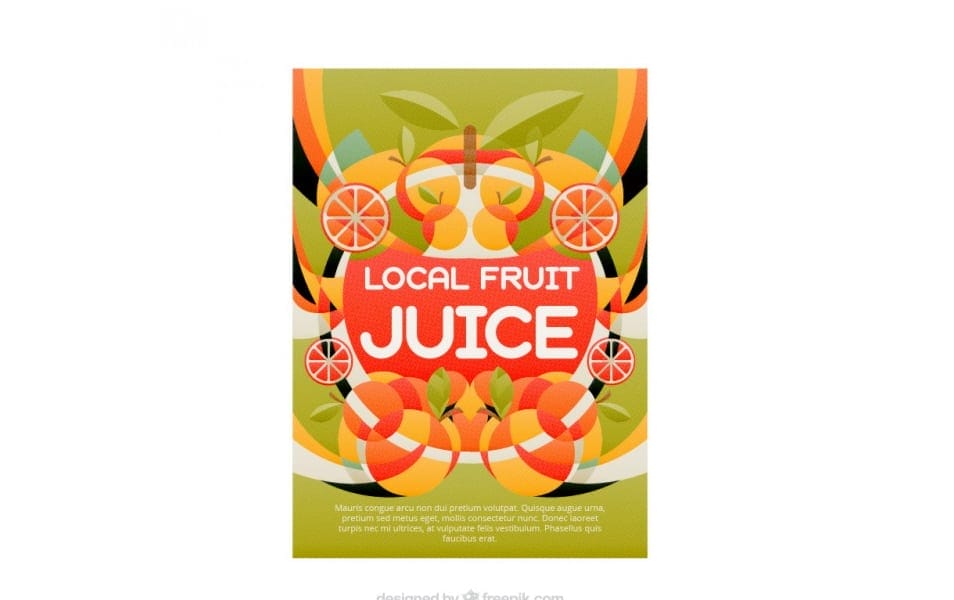 Coloured fuit juice poster