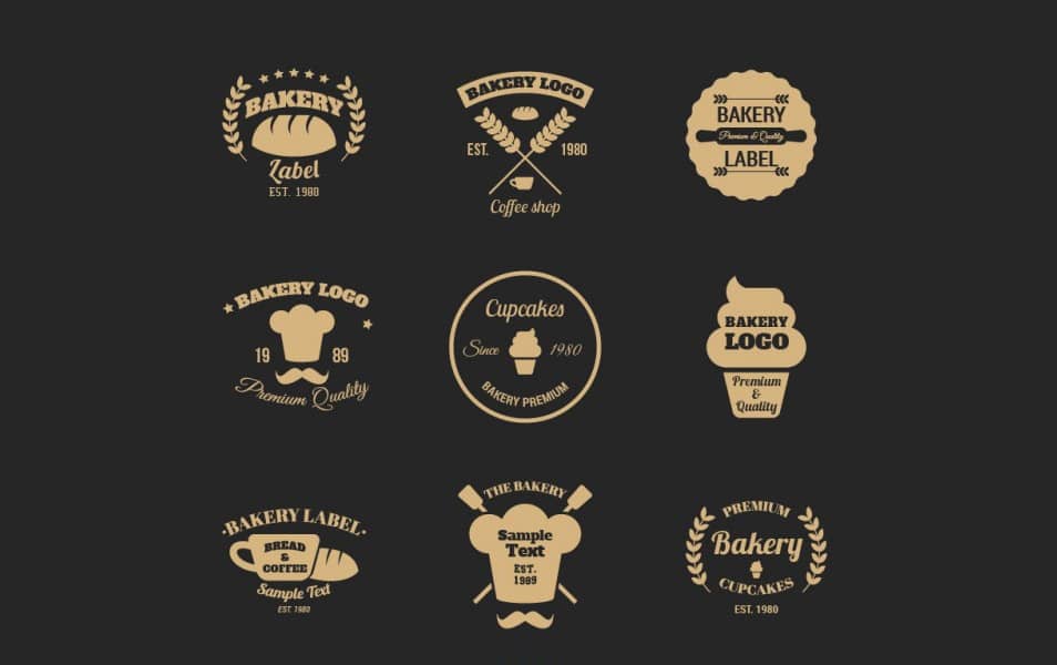 Elegant Bakery Logo Collection in Flat Style