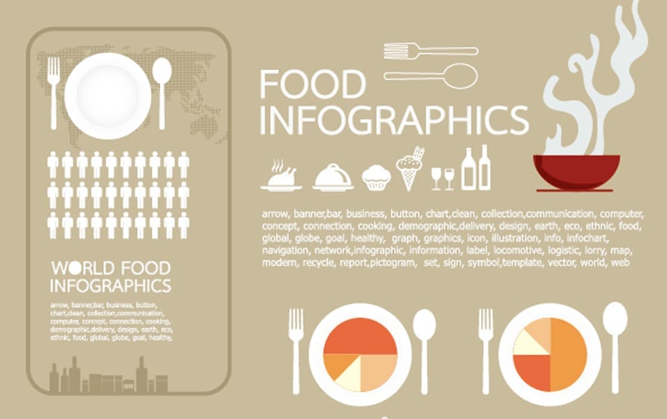 Elements of food infographics vector