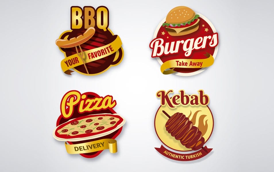 Fast food logo collection