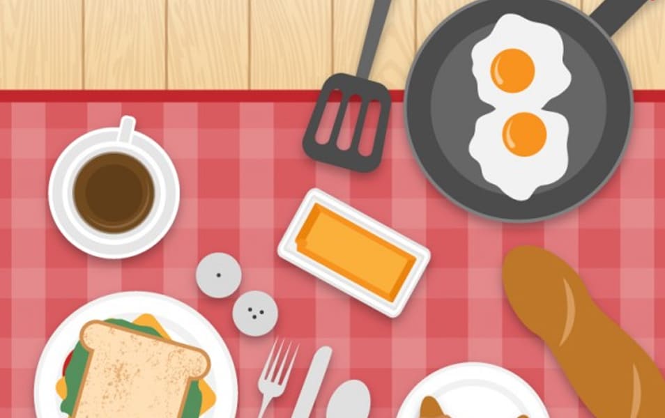 Flat Breakfast Illustration