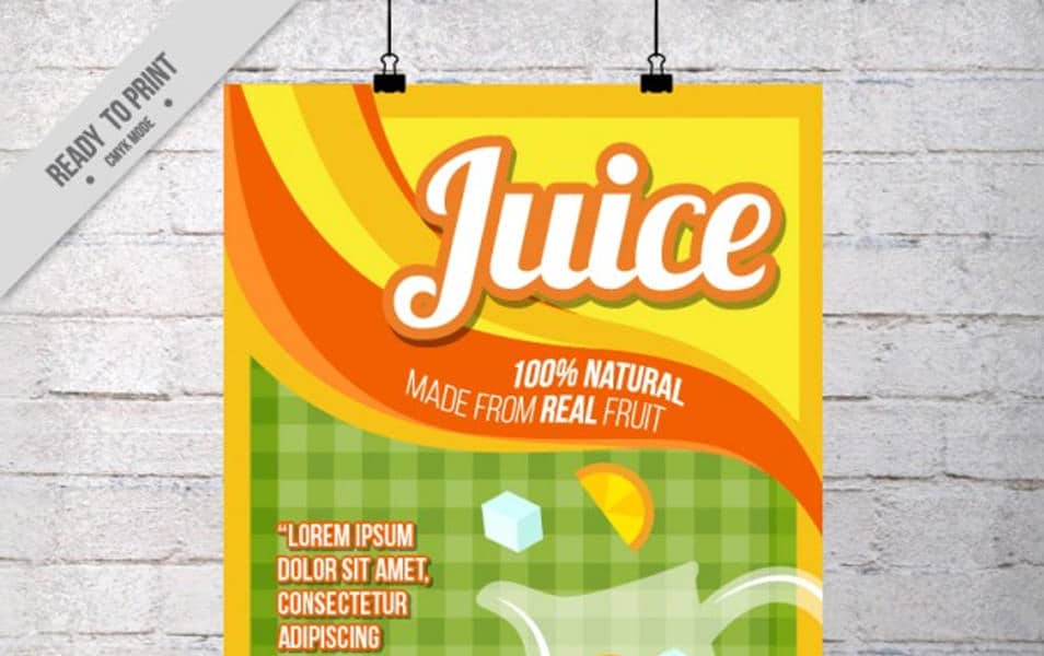 Flat orange juice poster