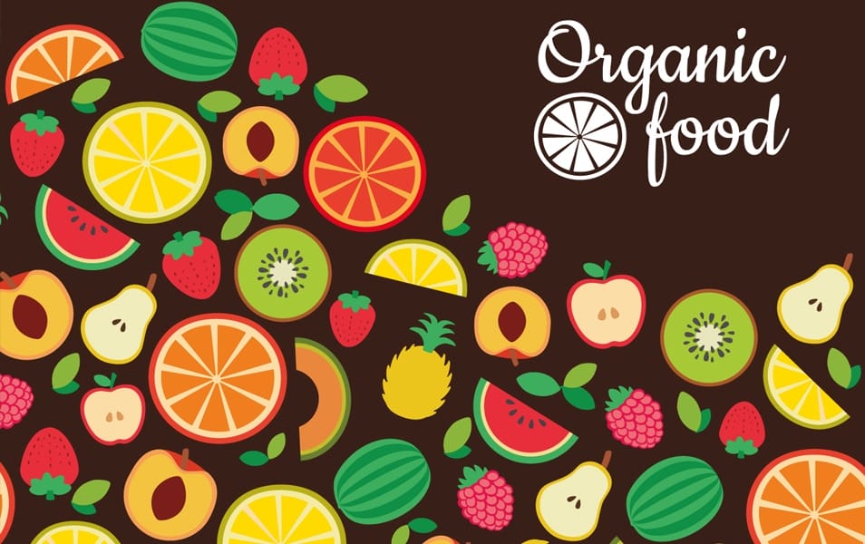 Flat organic food backdrop